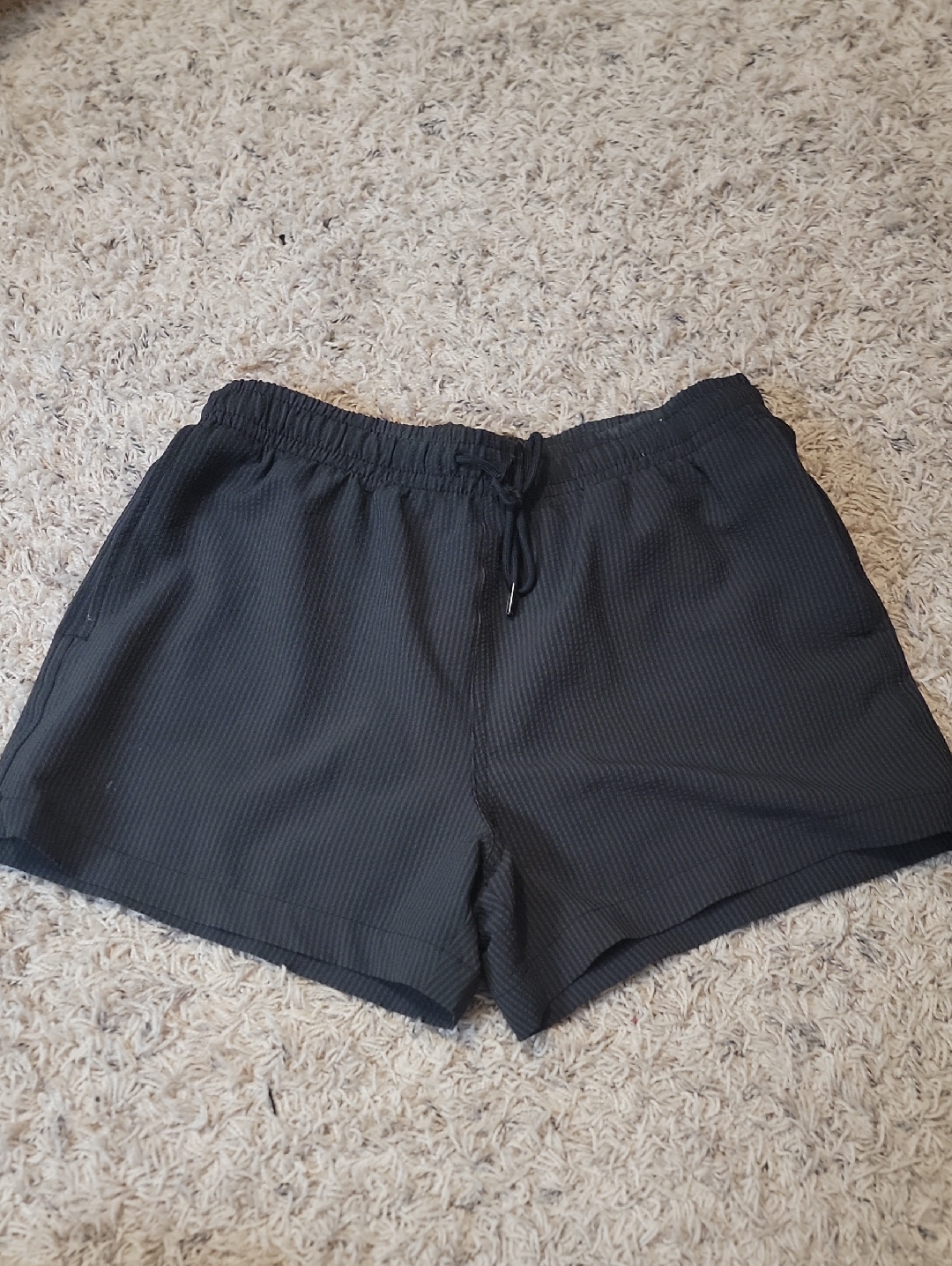 Abercrombie & Fitch Black Relaxed Stretch Drawstring Shorts